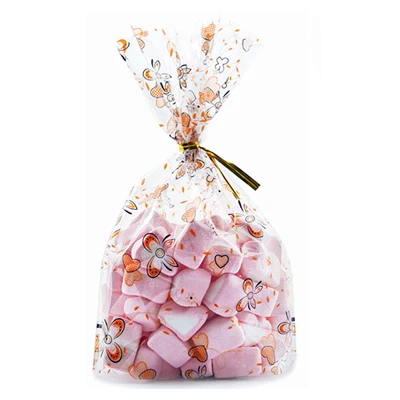 Серый 50/шт, упаковка для конфет, сумки для конфет, прозрачные пластиковые пакеты для Пасхи, дня рождения, свадьбы, вечеринки, подарочная упаковка, розовый цвет, новинка - Цвет: Серый