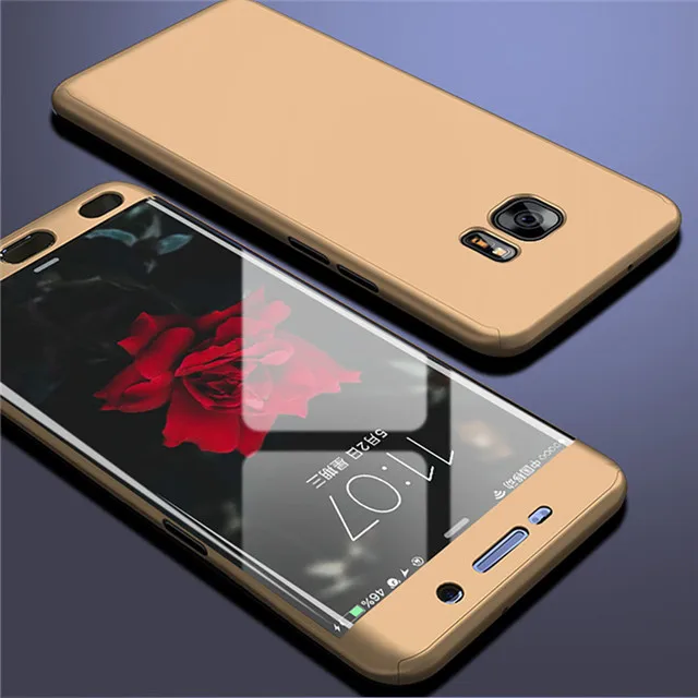 Золотой Роскошный 360 Полный Чехол чехол для телефона для samsung galaxy s6 s7 edge чехол для samsung note 5 4 3 8 9 защитный чехол - Цвет: Золотой