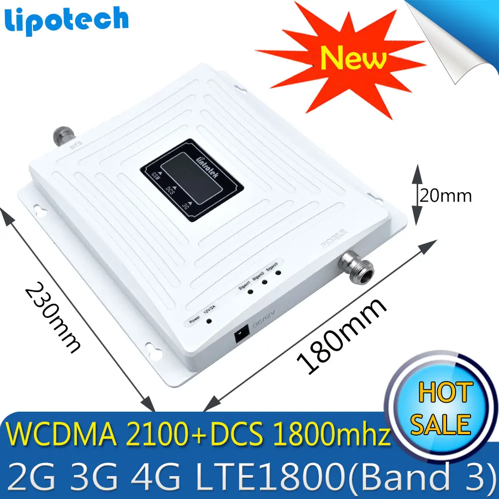 Lintratek комплект двухдиапазонный 2g 3g 4g LTE ретранслятор 1800 2100 МГц GSM DCS WCDMA Мобильный