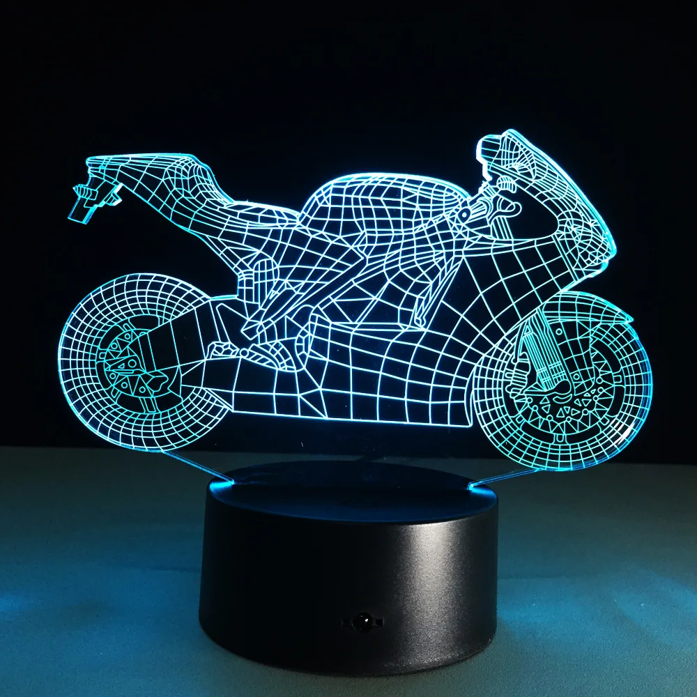 3d ночник для мотоцикла иллюзия светодиодный ночной Светильник s Touch Rgb светильник