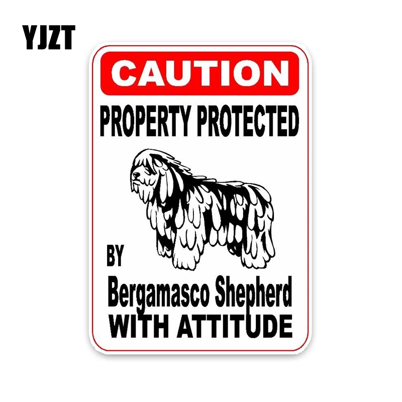 

YJZT 15*11,4 см свойство защищено Bergamasco Shepherd собака ретро-светоотражающие наклейки окна автомобиля стикер C1-4689