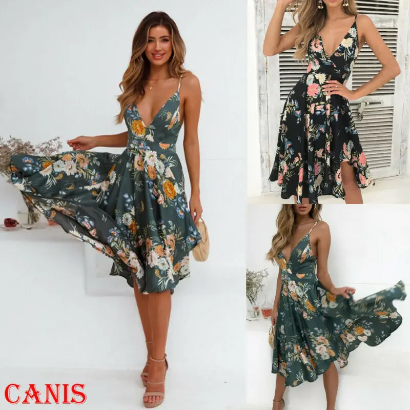 Летнее женское длинное платье макси Вечерние повседневное пляжное без рукавов