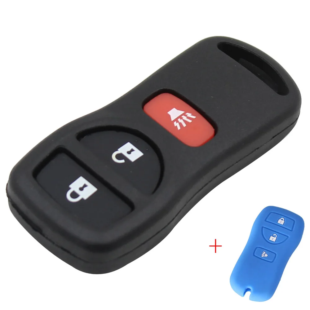 BLUE Dandkey 3 кнопки дистанционного ключа оболочки чехол для Nissan Infiniti Versa Tiida LIVINA X-Trail Xterra 2002-2007 Паладин+ крышка для ключа - Количество кнопок: BLUE