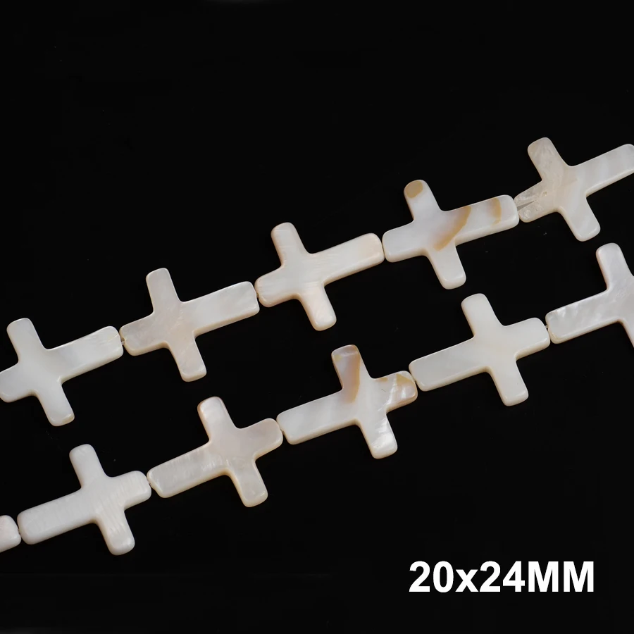 20x24mm Белый крест ФОРМА натуральный корпус очаровательные каменные бусины Свободные бусины для изготовления ювелирных украшений рукоделие Diy/ручной работы - Цвет: 20x24mm