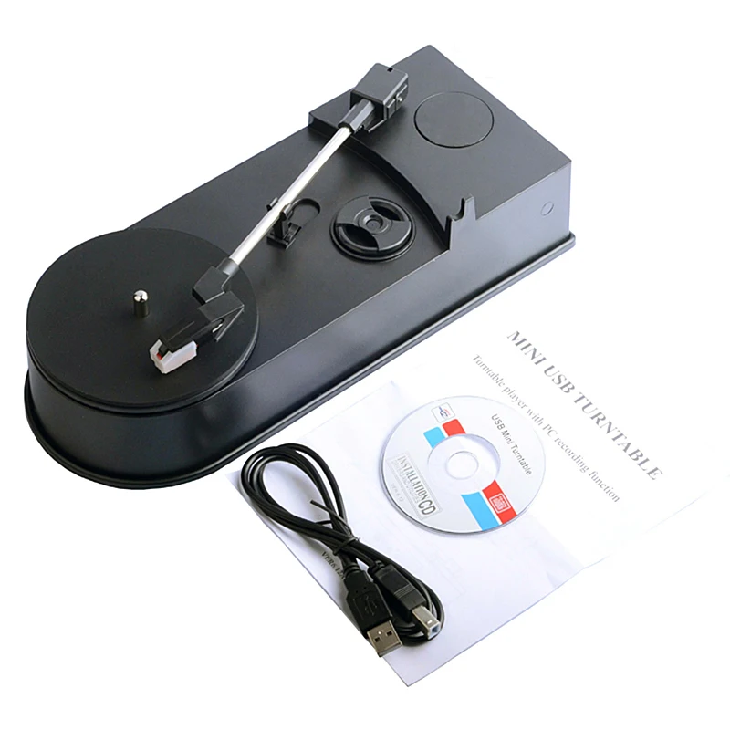 33/45rpm портативный USB проигрыватель винил LP виниловых проигрывателей в MP3