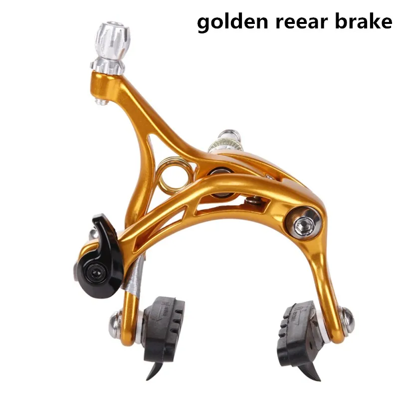 golden rear brake Новые BMX Дорожные велосипеды 47-57 мм алюминиевый Суппорт тормозной легкий фрикционный колесный тормоз SCJ002 - Цвет: golden rear brake
