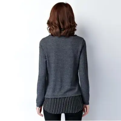 Блузка Женская Осенняя в полоску с имитацией двух предметов размеры 3xl 4xl 5xl |