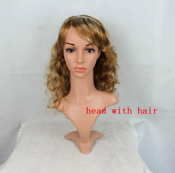 Высокое качество реалистичный пластмассовый манекен женщина голова с волосами