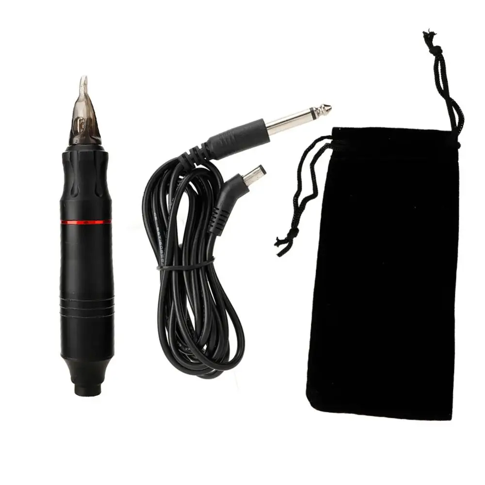 Black Бесшумная FK1 сверхмощная машина для татуировки, полуперманентный макияж, для тела, бровей, губ, микроблейдинг, татуировка, поворотная ручка, пистолет, поставка татуировки - Цвет: Black