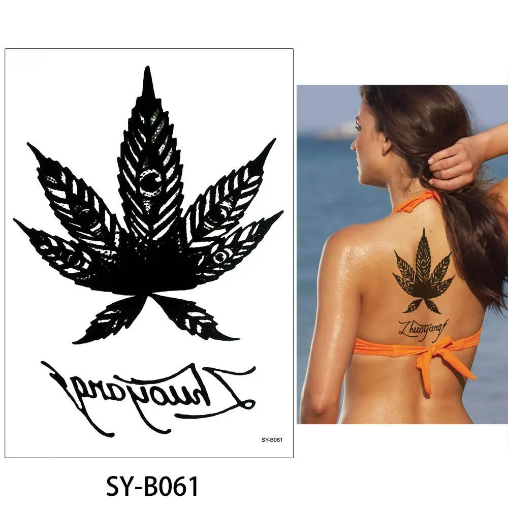 SY-B061 21*15 см glaryyears 24 конструкции 1 лист SY-B Временные татуировки Поддельные Черный Цветок Наклейка Водонепроницаемый тела Книги по искусству татуировки стикеры Henna - Цвет: SY-B061