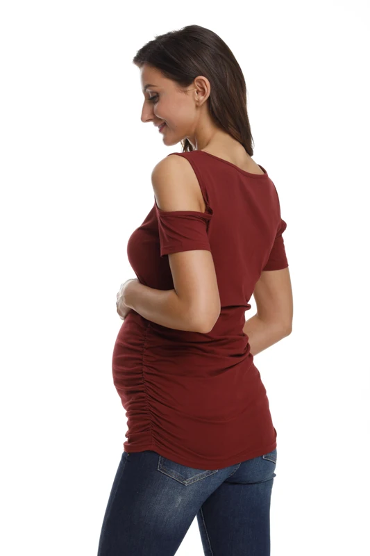 Женская футболка с рюшами на плечах полосатый топ короткими рукавами Одежда для