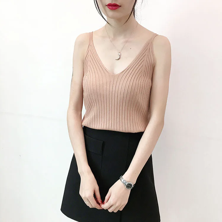 Лето 2019 Новые вязаные кофты и майки без рукавов из вискозы жилет | Женская одежда