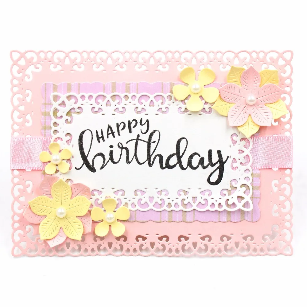 Happy Birthday Frame Metal Cutting Dies Stencils for DIY Scrapbooking/photo album Decorative Embossing Cards | Дом и сад