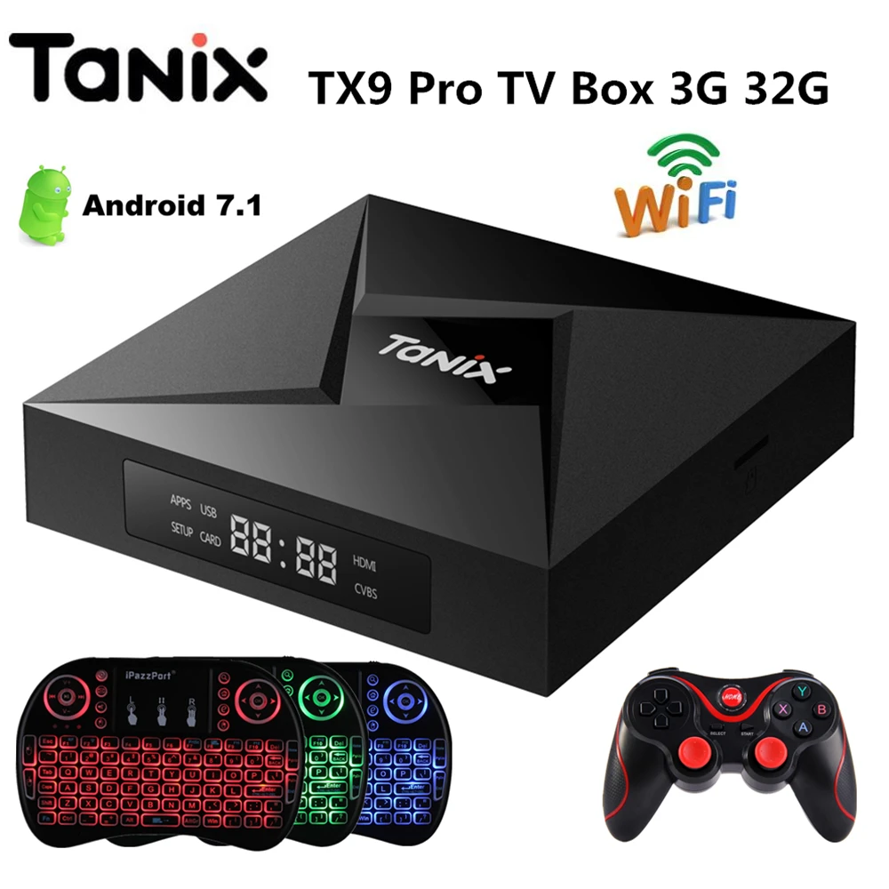Tanix TX9 Pro ТВ Box Android OS 7.1 3 г Оперативная память 32 Встроенная Amlogic S912 Восьмиядерный BT4.1