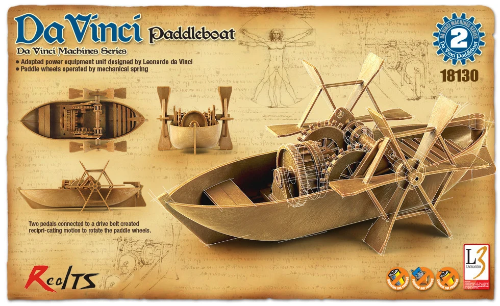 Набор пластиковых моделей машинок RealTS School 18130 Paddleboat серии Da Vinci|plastic model kits|model kitda
