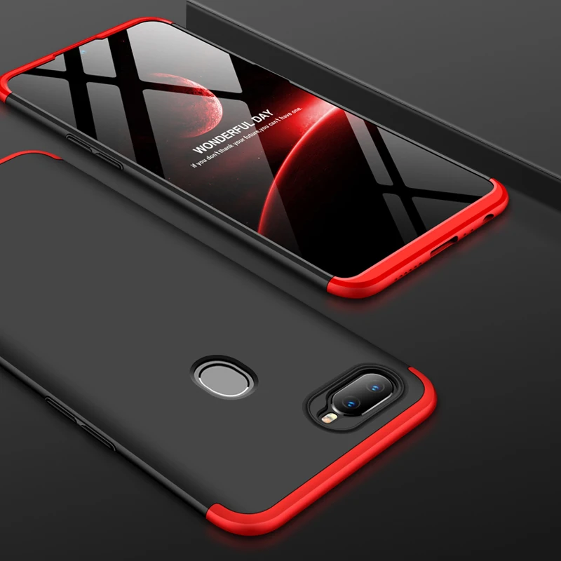 360 полная защита чехол для OPPO A7 AX7 жесткий пластик 3 в 1 Матовый Жесткий ПК задняя
