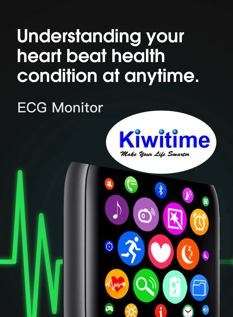 KIWITIME Смарт Браслет для проверки сердечного ритма 8 Bluetooth подключен 44 мм Smartwatch для iOS iPhone 4 5 6 7 huawei sony Android телефон Apple часы