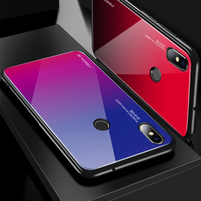 Роскошный чехол из закаленного стекла для Xiaomi Redmi Note 5 6 Pro Pocophone F1 Mi8 Mi A2 Lite 6X 5X A1 7 Mi9