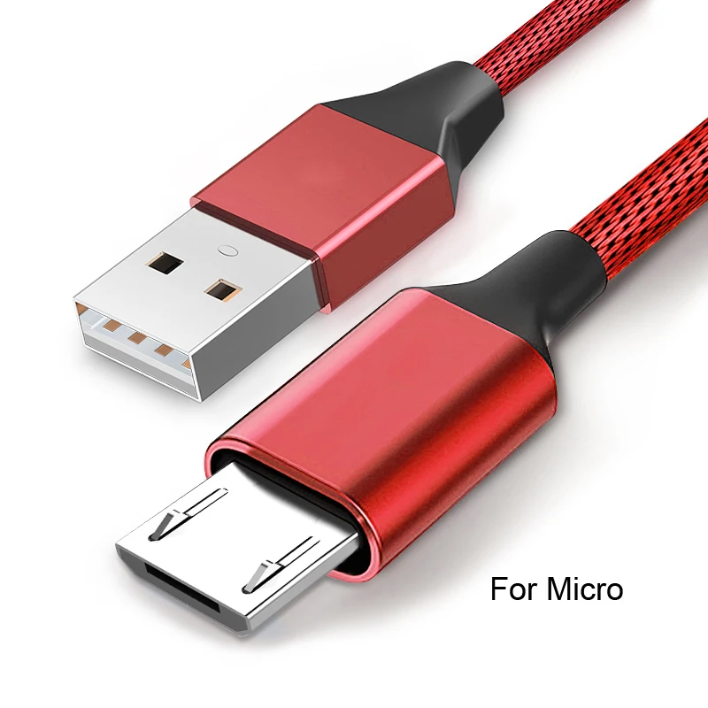 Oppselve 2 м Micro USB кабель Быстрая зарядка для Xiaomi Redmi Note 5 Pro Android кабель для передачи данных для мобильного телефона для samsung S7 S8 зарядное устройство - Цвет: Red