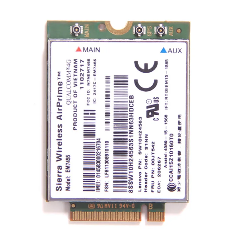 Sierra Wireless EM7455 4G LTE Gobi6000 Qualcomm FDD WWAN IBM FRU:00JT542 для Lenovo T460 T460p L560 Yoga 260 P50|3G модемы| |