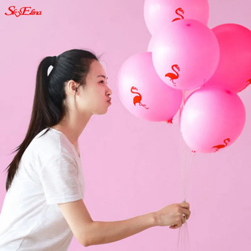 Рождественские латексные воздушные шары с фламинго 12 дюймов круглые украшение