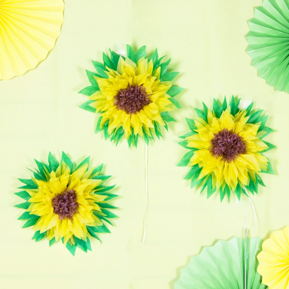 30 см набор из 3 тканевых бумажных подсолнухов Декор Gerbera Daises для мороженого свадебный душ Свадебная вечеринка Детский душ день рождения