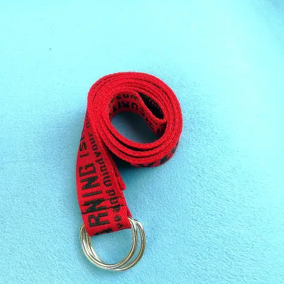 red Harajuku для мужчин и женщин унисекс BF вышивка холст с буквенным принтом длинный широкий поясной ремень пряжка металлическая лента джинсы ремень - Цвет: red