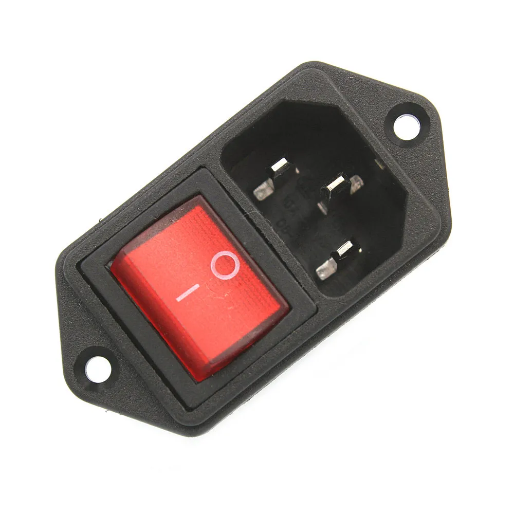 1PC IEC320 C14 AC Power Cord Inlet Socket Receptacle With Rocker Switch 250V 15A SA172 P0.3 | Автомобили и мотоциклы