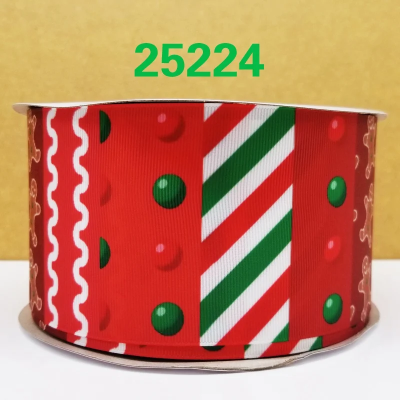 25224 50 ярдов Рождественская лента с принтом корсажная лента 25224 - Цвет: 25224