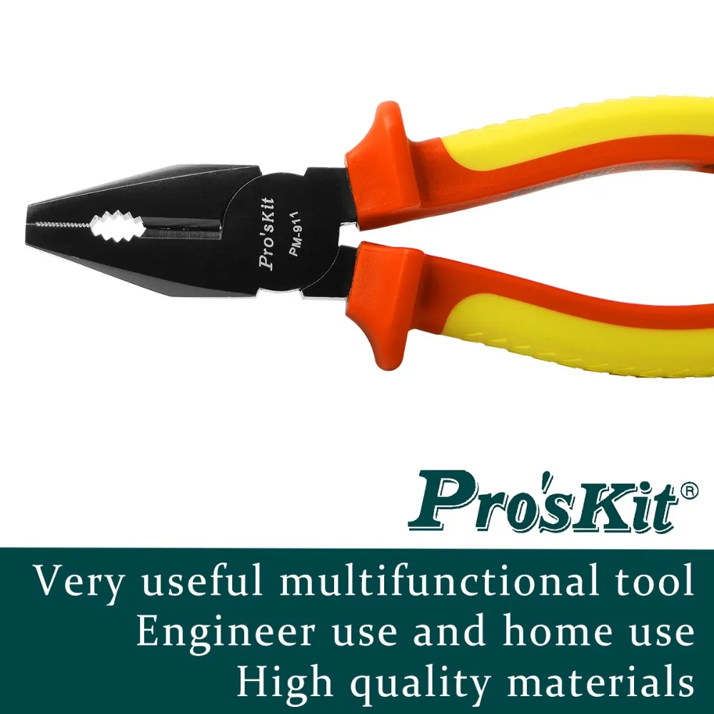 Pro'skit PM-911 утепленная Комбинации плоскогубцы кабель Резак для зачистки проводов
