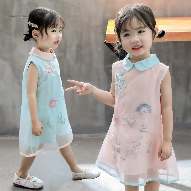 Детские традиционные китайские танцевальные костюмы платье ханьфу для девочек