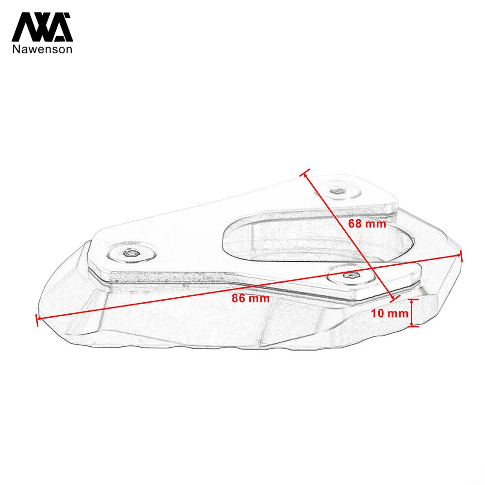 Kickstand Side Stand Enlarger Extension Plate Pad Support For Kawasaki Z900 2016-2018 Z1000 2010-18 Z800 2013-16 ER6N/F 2013-18 |