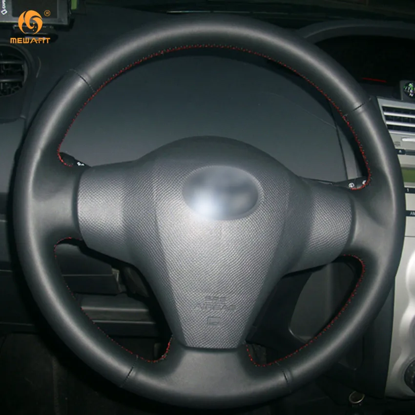 MEWANT черный чехол рулевого колеса автомобиля из натуральной кожи для Toyota Yaris Vios RAV4