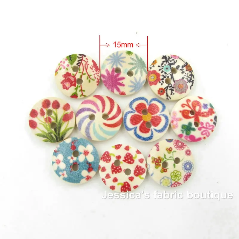 100 шт. цветные деревянные пуговицы для пришивания скрапбукинга рукоделия