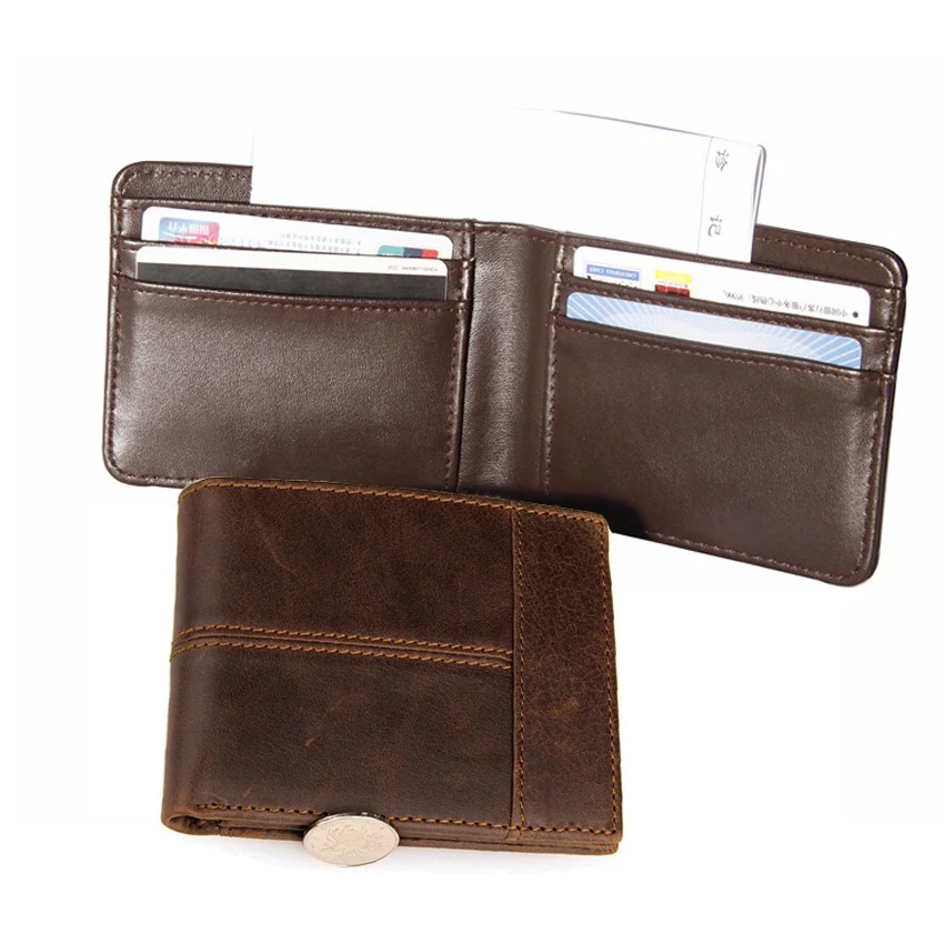 Новинка искусственная кожа Crazy Horse мужские кошельки маленькие кредитные