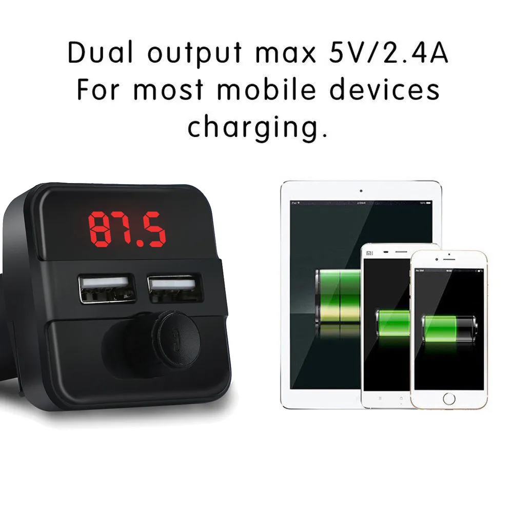 Автомобильный Bluetooth MP3 плеер fm передатчик для смартфона ручные звонки аксессуары