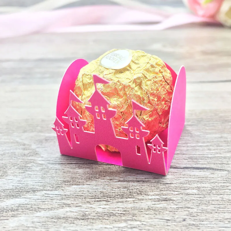 dark rosy red 50 шт./лот замок лазерная резка конфет бар коробка Свадьба пользу Шоколадный Бар Baby Shower вечерние Конфетница подарки и поставки - Цвет: dark rosy red