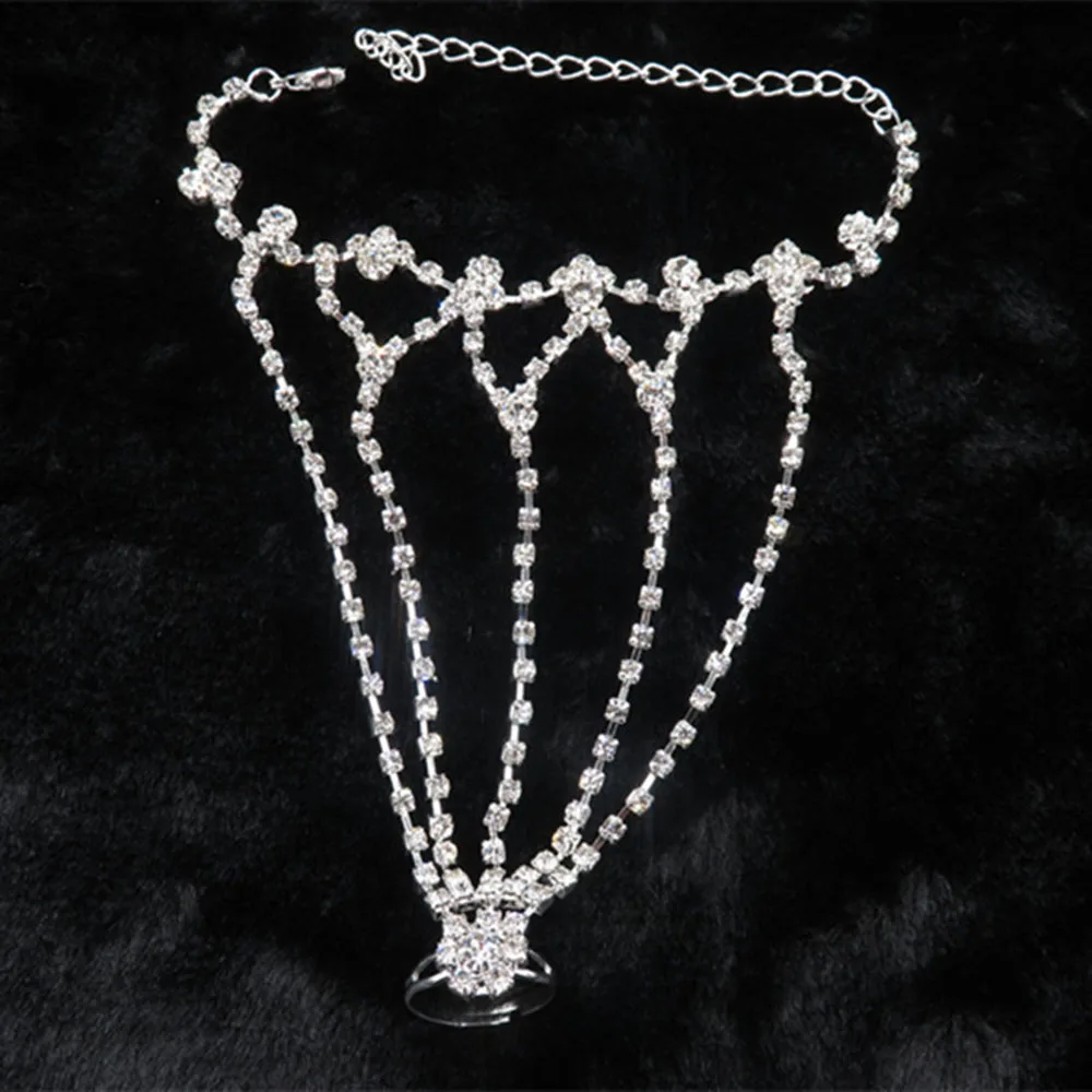 MQUPIN новинка модный Кристальный браслет ручной для подключения к пальцу женский