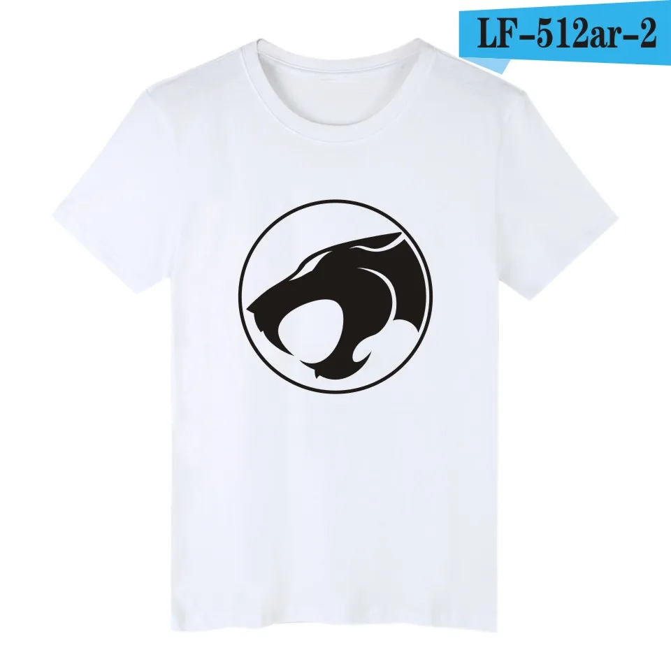 LUCKYFRIDAYF THUNDERCATS эмблема мультяшная хлопковая Футболка мужская повседневная футболка с коротким рукавом и футболка мужская хип-хоп футболка на заказ - Цвет: white