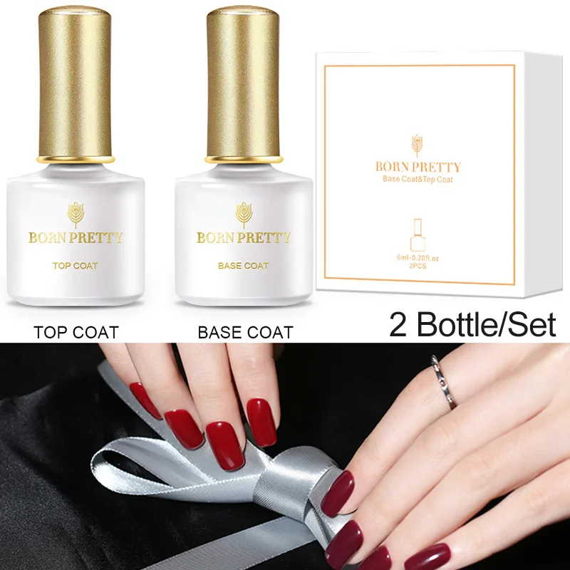 BORN PRETTY Base Top Coat Gel Nail Polish 6ml Matte Gel Gel Varnish Manicure Reinforcement Gel Peel Off Varnishe Nail Art Design