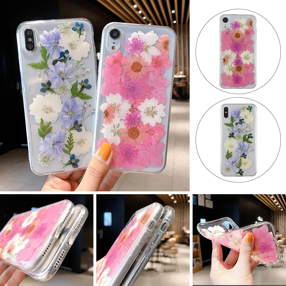KISSCASE настоящий высушенный цветочный чехол для телефона iPhone 7 8 Plus X XR XS MAX мягкие
