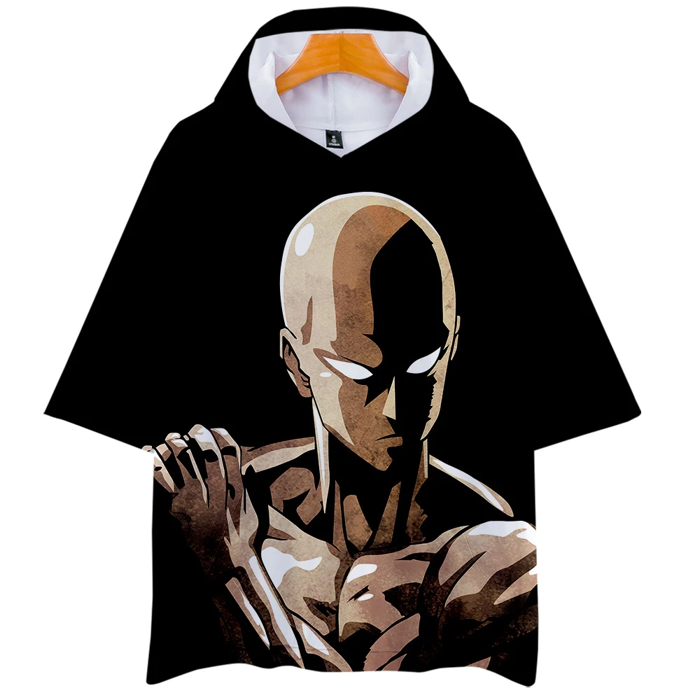 Мужская/женская футболка с капюшоном One Punch летняя уличная коротким рукавом и 3D