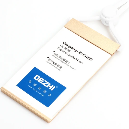 gold case white DEZHI магниевого сплава ID карты бейджа держатели студентов/бизнеса/персонала карты защитный чехол - Color: gold case white
