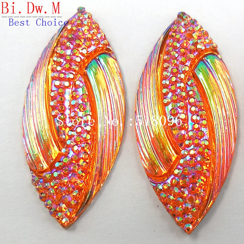 Идеальный Стразы (из смолы) огранка маркиза 17x40 мм оранжевый цвет пришивные