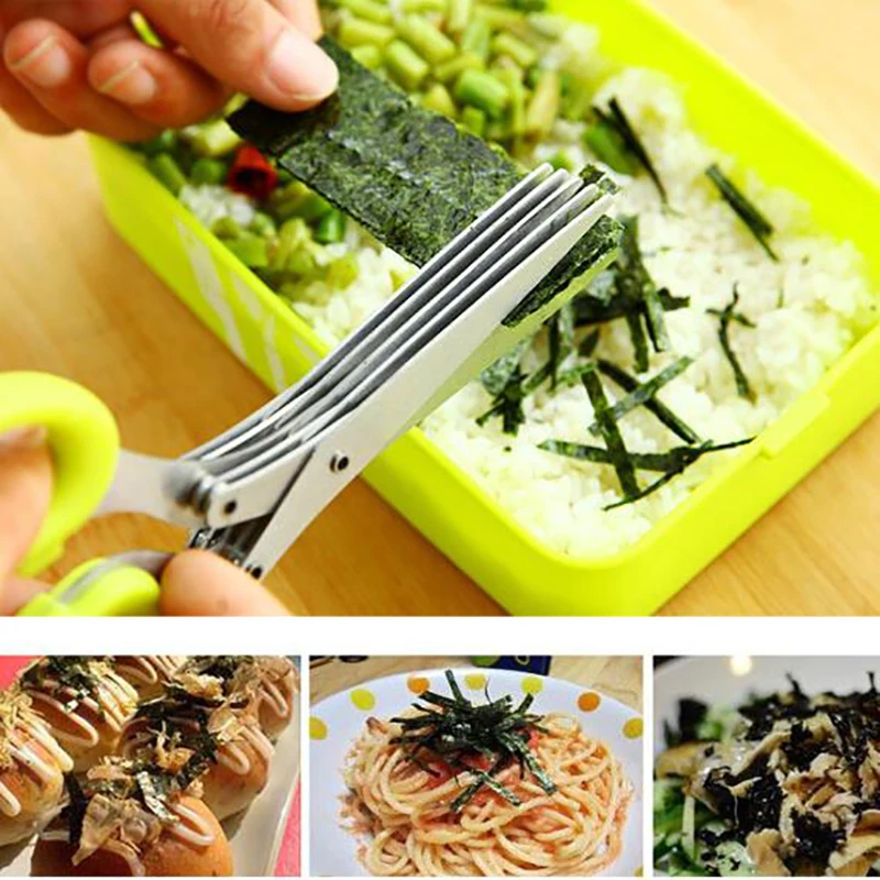 Multi-functional нержавеющая сталь кухня Многослойные 5 ножницы измельченные скальльон