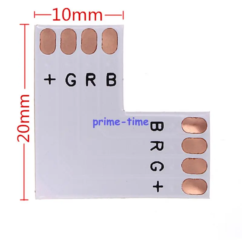10 шт. 10 мм 4PIN L или T X (Cross) Форма Соединитель Платы PCB Без Пайки для 5050 RGB Цветной Светодиодной Полосы Света.