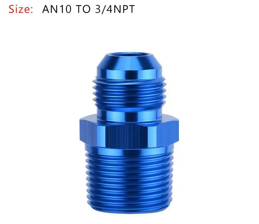 AN10 TO 3 4NPT Areyourshop автомобильный 1 шт. AN4 AN6 AN8 AN10 AN12 NPT прямой Мазут Воздушный шланг фитинг Мужской адаптер синий авто аксессуары - Цвет: AN10 TO 3 4NPT