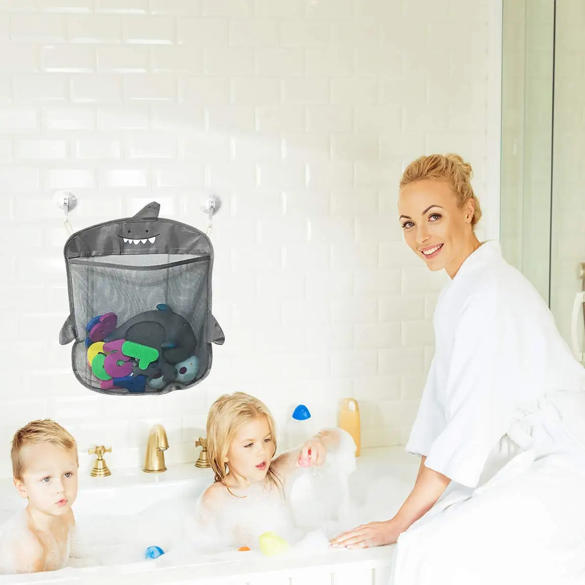 Горячие детские игрушки для ванной сумки хранения вязаная Сетчатая Сумка