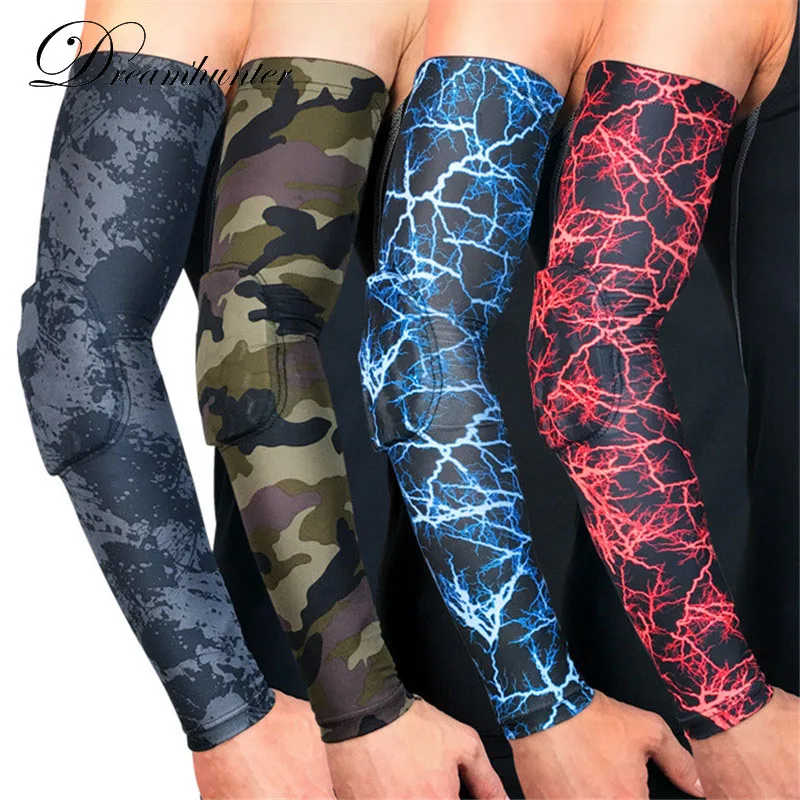

Breathable Volleyball Arm Elbow Pads Protectors Elastic Camouflage Basketball Arm Sleeves Brace Supports Sports Safety