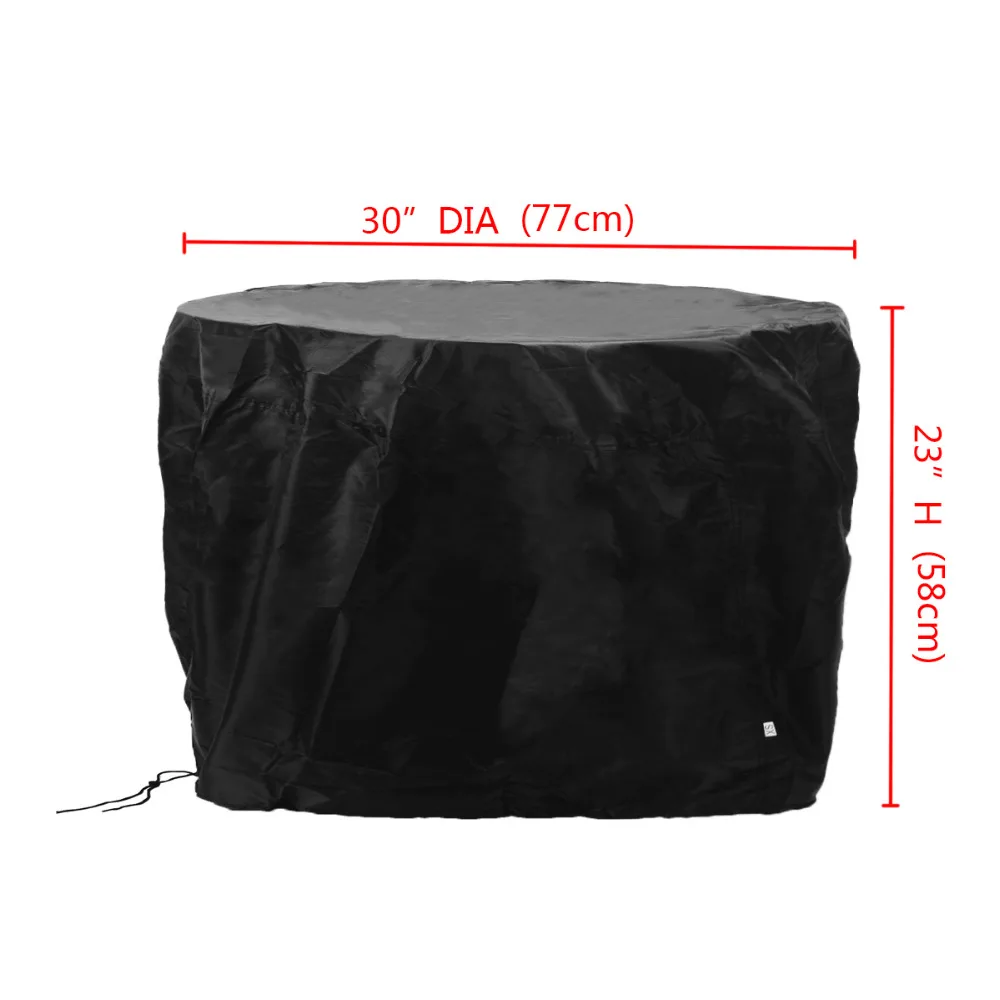 

Mayitr Black Waterproof BBQ Cover Heavy Round Duty Fire Pit Barbecue Cooking Grill Outdoor Garden Dust Covers 77x58cm